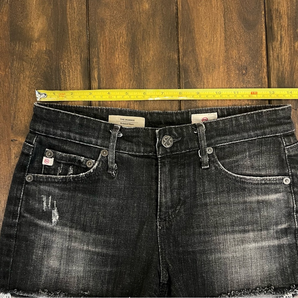 AG Jeans Cut Off Denim Shorts Bonnie Black size 25 - Picture 6 of 7